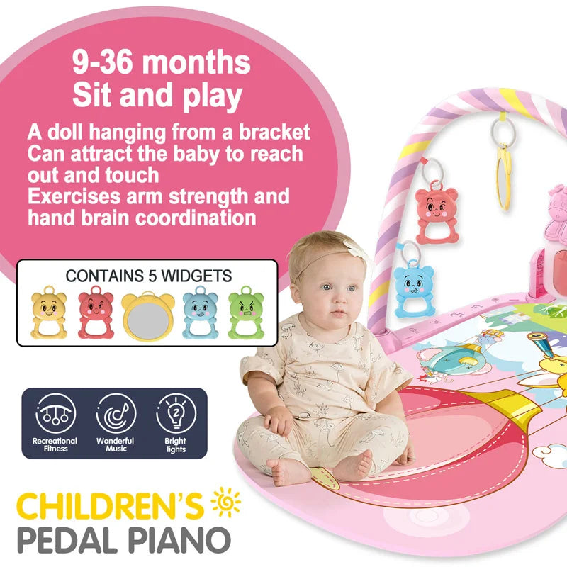 Baby Music Play Gym – 3-in-1 Activity Toy with Piano, Crawling Blanket & Pedal Pad (0-36 Months)